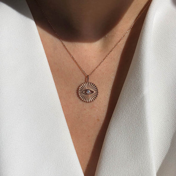 The Eye 24 Lucky Charm in Sterling Silver plated in Rose Gold