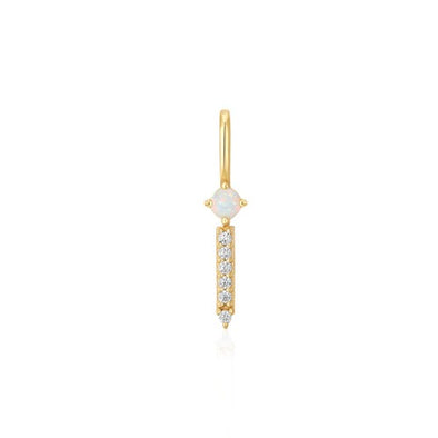 Gold Kyoto Opal Sparkle Bar Sterling Silver Charm plated in 14K Gold