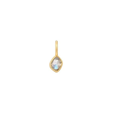 Gold Labradorite Sterling Silver Charm plated in 14K Gold