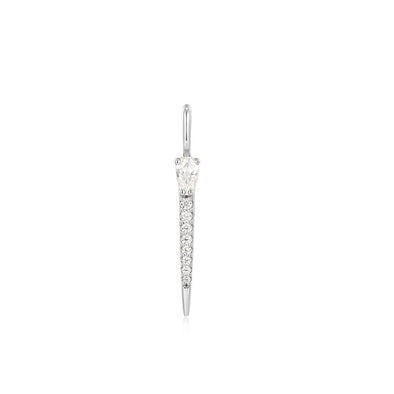 Sparkle Bar Sterling Silver Charm plated in Rhodium