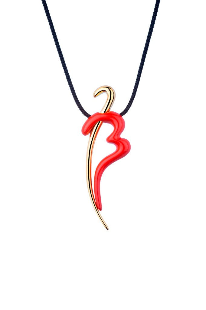 Heart Initial Charm - Red/Gold – Bandolier