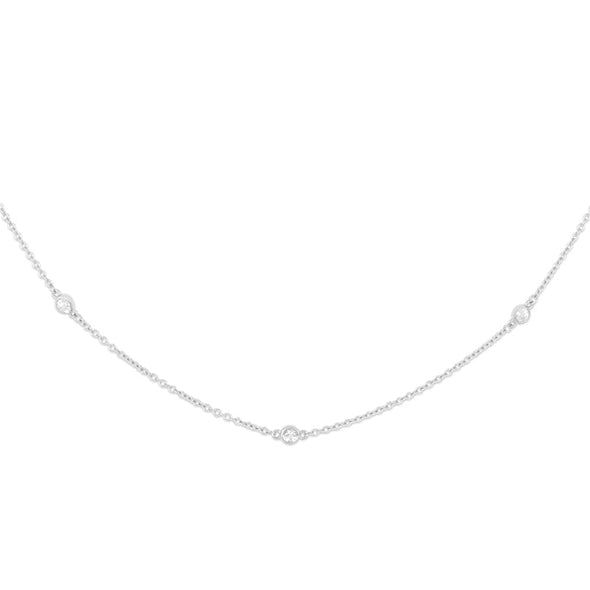 Saint Germain Sterling Silver Necklace plated in Rhodium