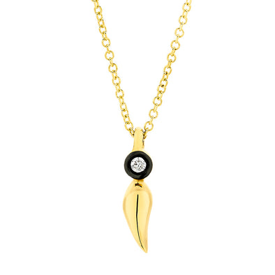 Panther Claws One Diamond Necklace in 18K Yellow Gold