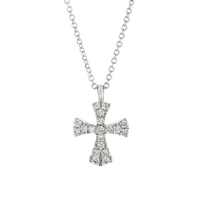 Cross Necklace in 18K White Gold with 0.14ct Diamonds
