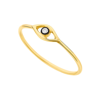 Eye Diamond Ring in 18K Yellow Gold