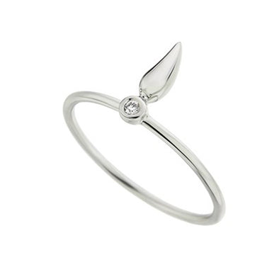 Panther Claws One Diamond Ring in 18K White Gold