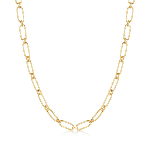 Cable Connect Sterling Silver Chunky Chain Necklace plated in 14K Gold