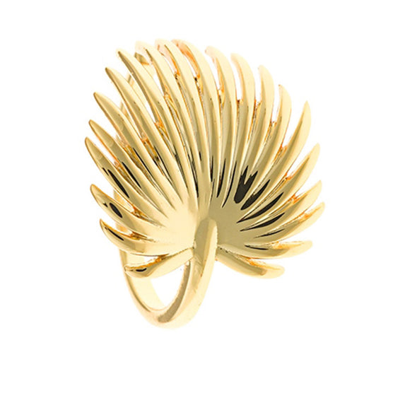 Orinoco Sterling Silver Adjustable Ring plated in 18K Gold