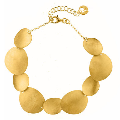 Bamboo Sterling Silver Chain Bracelet plated in 18K Gold