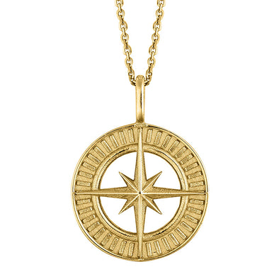 Γούρι Πυξίδα Compass 2024 σε Ασήμι 925 με επιμετάλλωση σε Χρυσό 18Κ