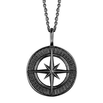 Compass 2024 Lucky Charm in Sterling Silver plated in Black Metal