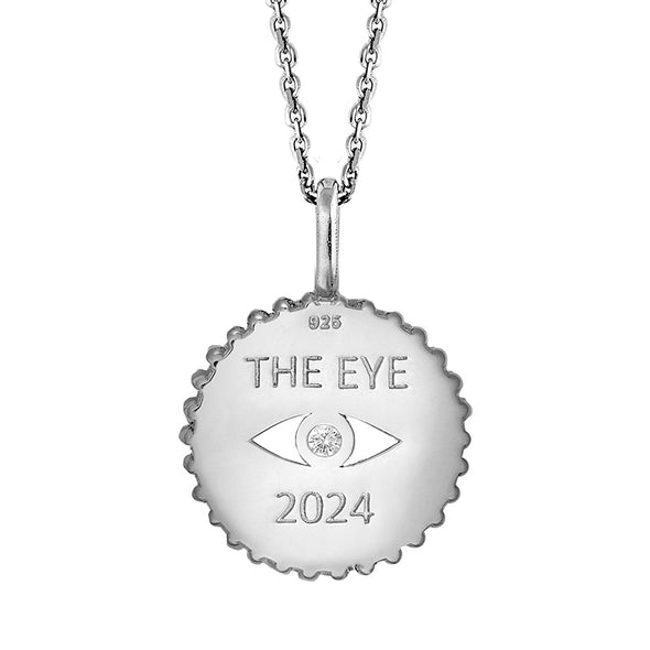 Γούρι Νόμισμα-Μάτι The Eye 24 σε Ασήμι 925 με επιμετάλλωση σε Πλατίνα