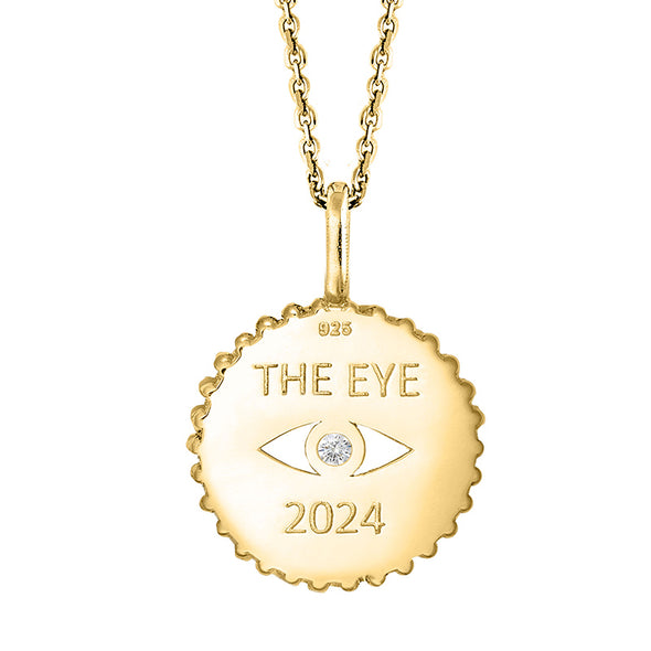 Γούρι Νόμισμα-Μάτι The Eye 24 σε Ασήμι 925 με επιμετάλλωση σε Χρυσό 18Κ