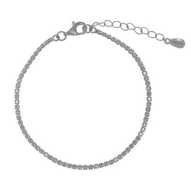 Sterling Silver Tennis Bracelet plated in Rhodium