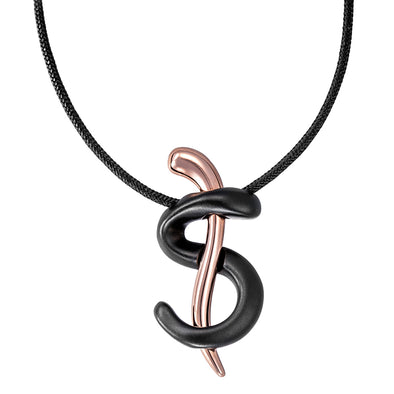 25 Lucky Charm in Brass plated in Rose Gold & Black Metal