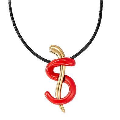 25 Lucky Charm in Brass plated in Yellow Gold & Red Metal