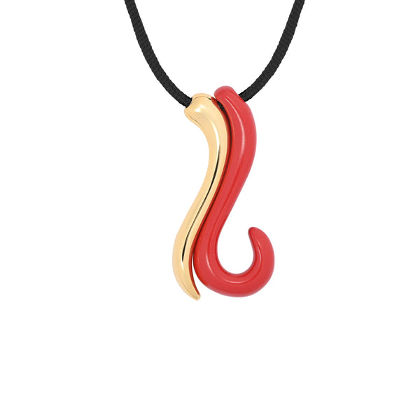 Γούρι Lucky Hook 26 σε Ορείχαλκο με επιμετάλλωση σε 18Κ Χρυσό & Κόκκινο Μέταλλο