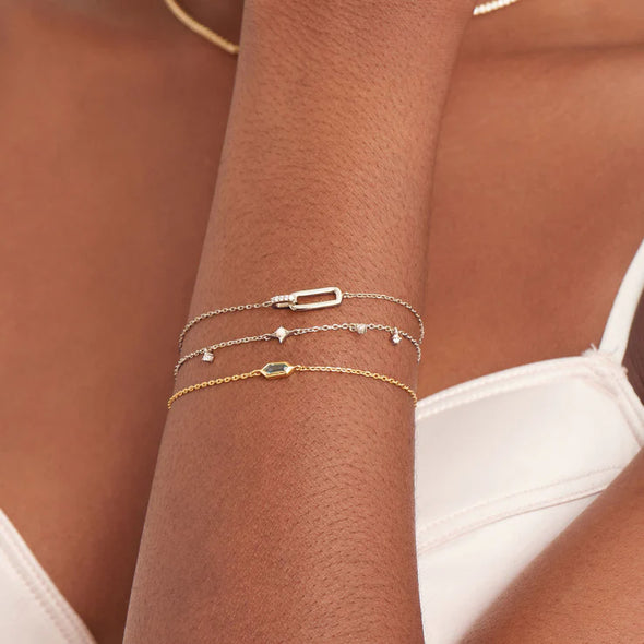 Silver Glam Interlock Bracelet