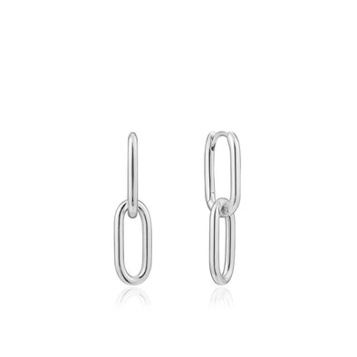 Silver Cable Link Earrings