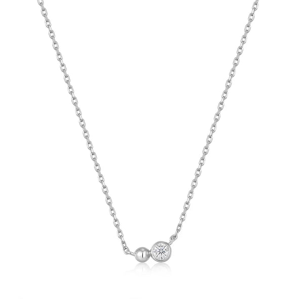 Silver Orb Sparkle Pendant Necklace