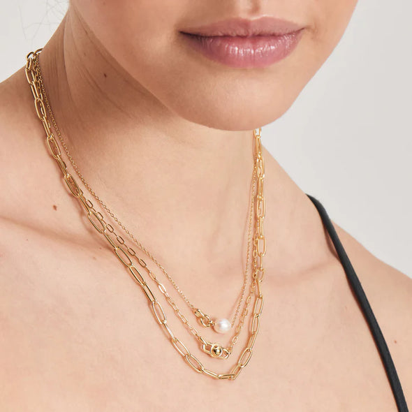 Gold Paperclip Chunky Chain Necklace