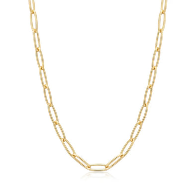 Gold Paperclip Chunky Chain Necklace