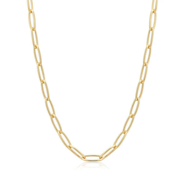 Gold Paperclip Chunky Chain Necklace