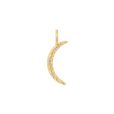 Gold Moon Sterling Silver Charm plated in 14K Gold