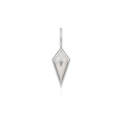 Mother of Pearl Kite Sterling Silver Charm plated in Rhodium