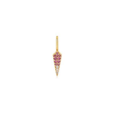 Gold Ombré Pink Sterling Silver Charm plated in 14K Gold