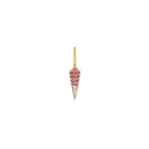 Gold Ombré Pink Sterling Silver Charm plated in 14K Gold