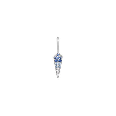 Ombré Blue Sterling Silver Charm plated in Rhodium