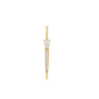 Gold Sparkle Bar Sterling Silver Charm plated in 14K Gold