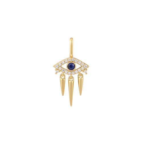 Gold Evil Eye Sterling Silver Charm plated in 14K Gold