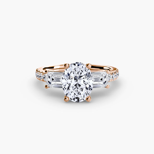 Three-Stone Ring with Pavé Band 4