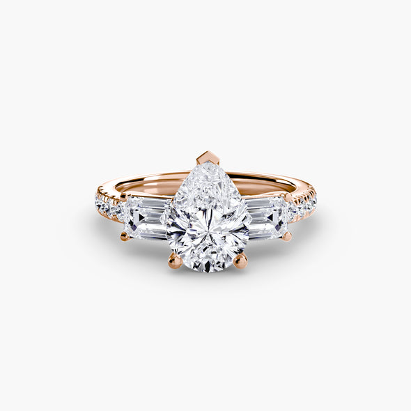 Three-Stone Ring with Pavé Band 4