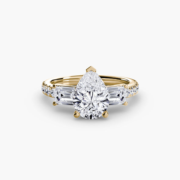 Three-Stone Ring with Pavé Band 4