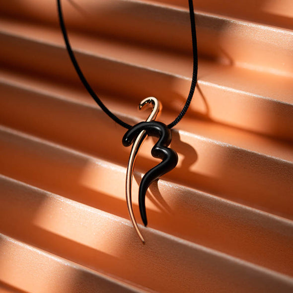 HEART 23 Lucky Charm in Brass plated in 18k Rose Gold & Black Metal