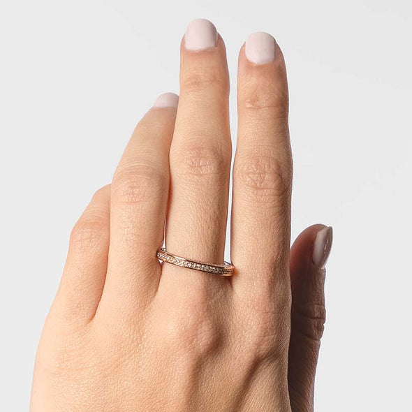 All Over Sterling Silver Ring plated in 18K Rose Gold