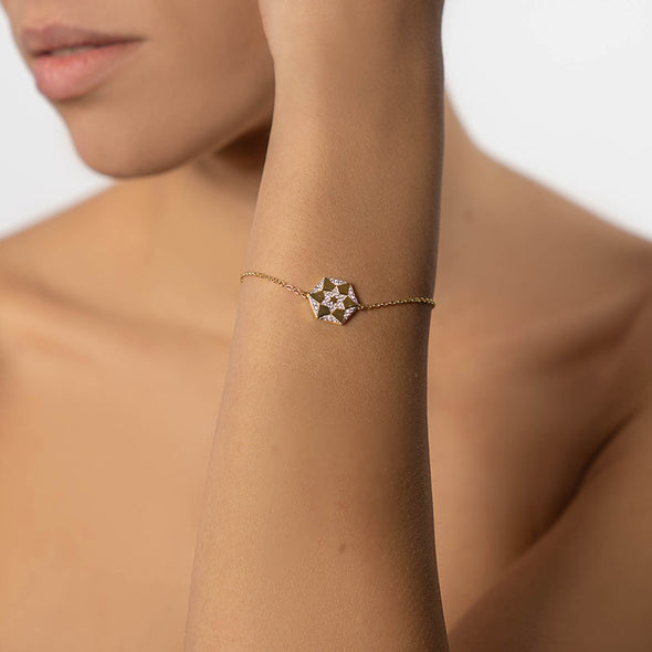 Chiron Star Sterling Silver Bracelet plated in 18K Gold
