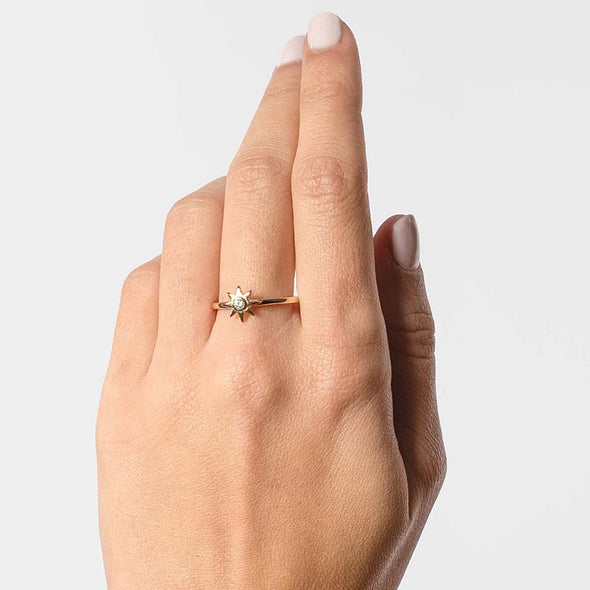Luce Sterling Silver Ring plated in 18K Gold