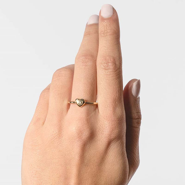 Δαχτυλίδι Καρδιά σε Ασήμι 925 με επιμετάλλωση σε Χρυσό 18Κ