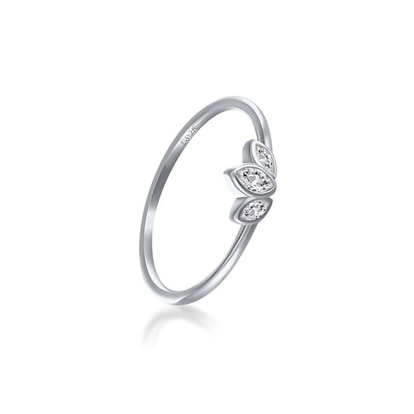 Sofia Sterling Silver Ring plated in Rhodium