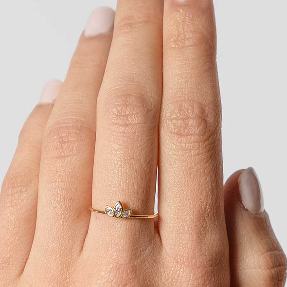 Sofia Sterling Silver Ring plated in 18K Gold