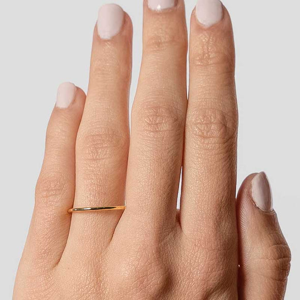 Light Sterling Silver Ring plated in 18K Gold