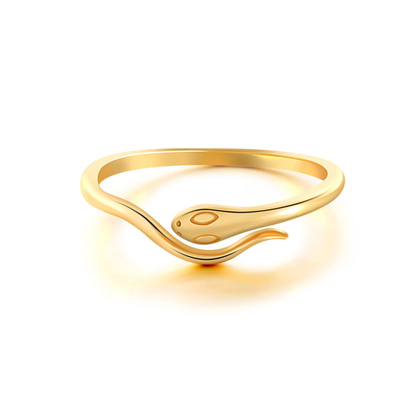 Petite Snake Sterling Silver Ring plated in 18K Gold