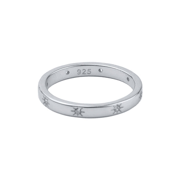 Path Sterling Silver Ring plated in Rhodium