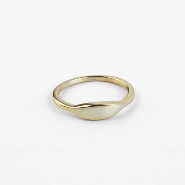 Plain 1 Sterling Silver Ring plated in 18K Gold