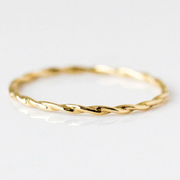 Twisted Sterling Silver Ring plated in 18K Gold