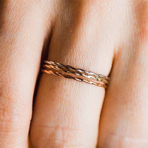 Twisted Sterling Silver Ring plated in 18K Gold